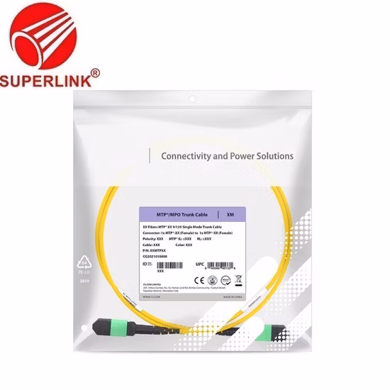 Maßgeschneidertes Glasfaser-Patchkabel MTP OS2 Singlemode-Trunkkabel